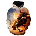Fitspi Wholesale Fashion Horse Printed Sweatshirt Zipper Hoodie Pullover Dropshipping