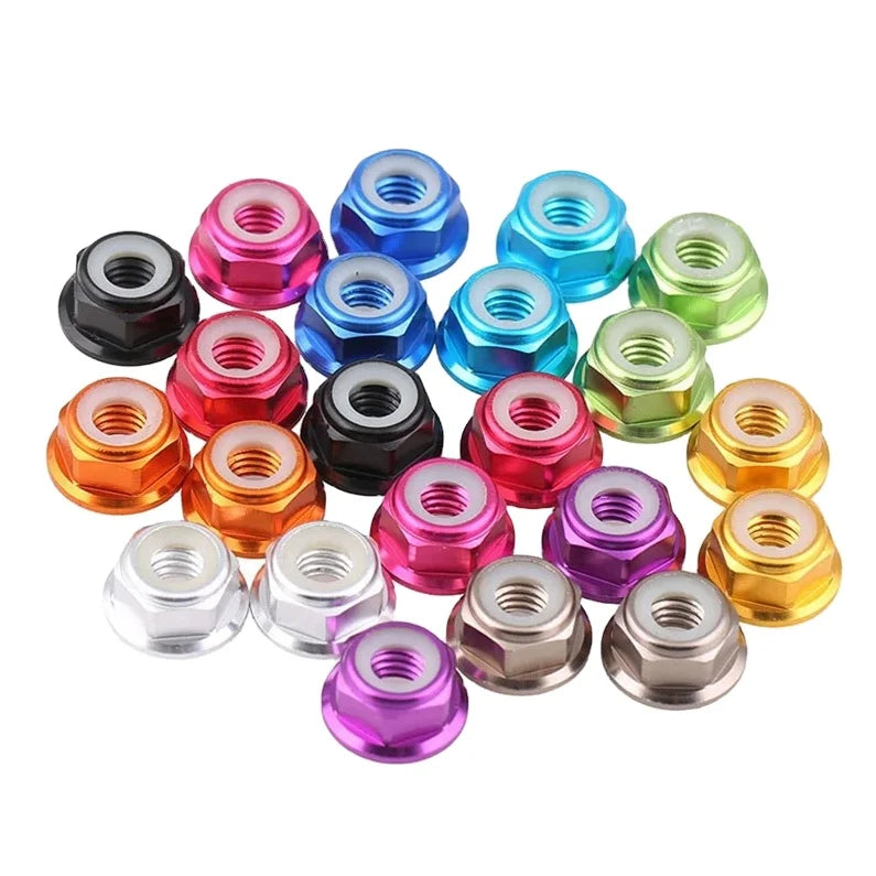 SDPSI DCT OEM Polished Passivated DIN6926 Aluminium Alloy Flange Lock Nuts Colourful Hexagon Nylon Insert DCT OEM DIN6926