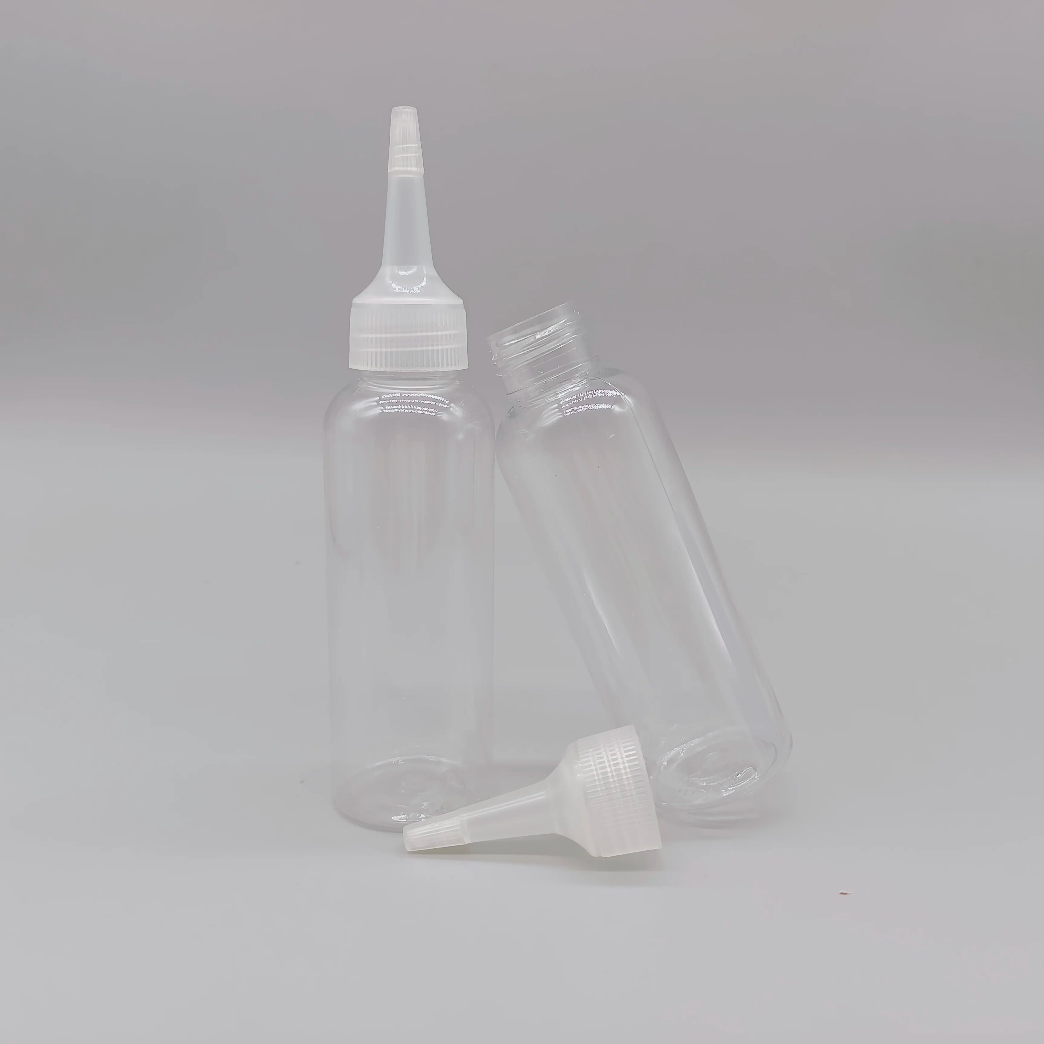 100ml PET Glue Liquid Plant Ink Sauce Squeezable Bottles with Twist Cap Screen Printing Healthy Customized Colors Round Shape