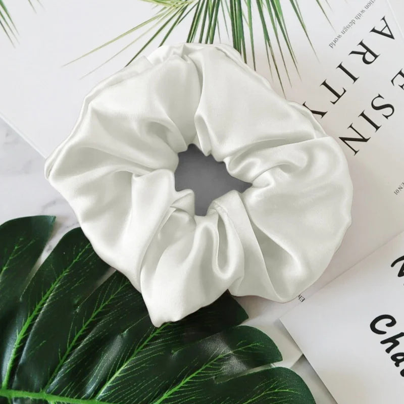 Liucare 19/22/25momme Pure Silk Scrunchies 1cm-6cm Curlers-Customizable Size & Color for Daily Hair Decoration