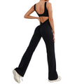Janya Women's Sleeveless Sports Bodysuit One Piece Gym Fitness Jumpsuit With Hollow Workout Design Scrunch Butt Yoga Jumpsuit