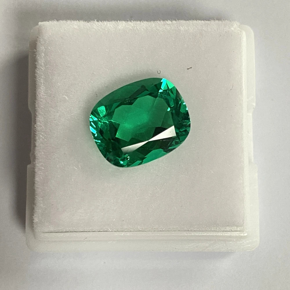 HQ GEMS Created Emerald Lengthen Cushion 9x11mm 3.8 Carat Hydrothermal Colombia Lab Emerald Stone Price Per Carat