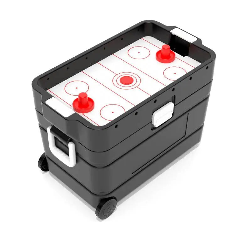 Summer Road Trip Essentials Patio Party Bar Strong Airflow Long Ice Retention Multi-Game Cooler Ice Chest with Air Hockey