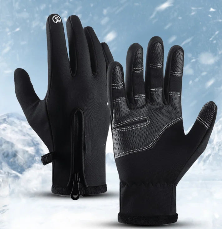 Warm Outdoor Winter Touchscreen Zipper Gloves for Anti Slip Outdoor Sports Gloves Winter Gloves for Bike