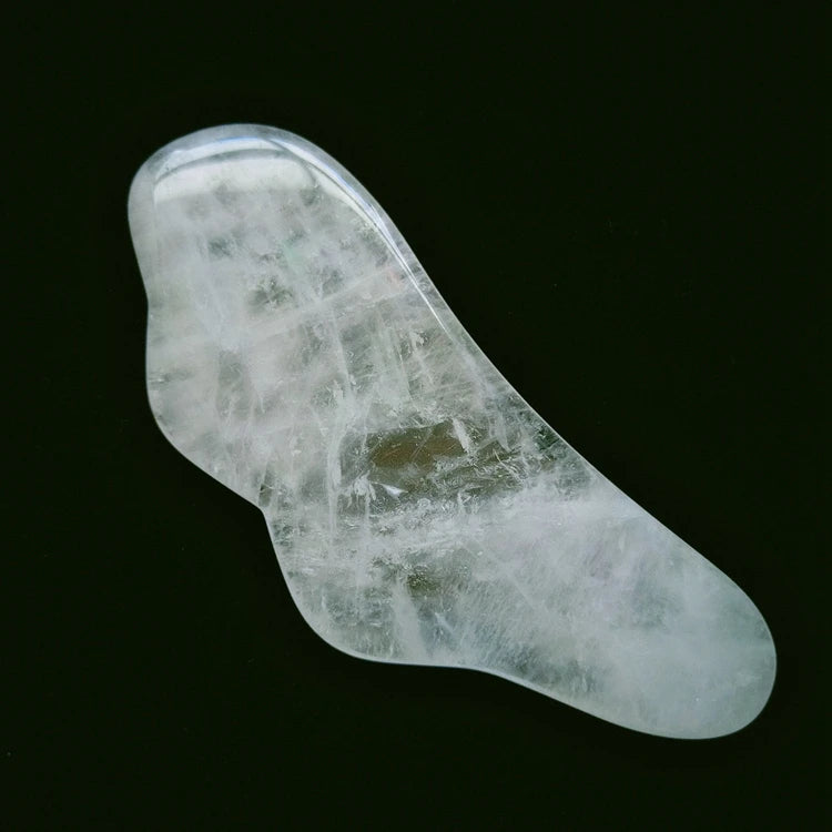HZ Beauty Face Massage Real Jade Clear Quartz pink butterfly Gua Sha Bian Stone Tool