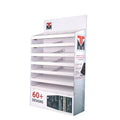 Corrugated Cardboard Gun Cleaning Mat Display Stand 7 Tier Shelf with Brand Header for Retail Gun Shop POS Display MegaBDM
