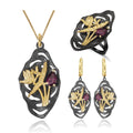 C7936 Abiding Fine Jewelry New Arrival Natural Rhodolite Garnet Jewellery Silver 925 Women Jewelry Wedding Set