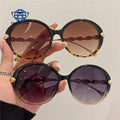 Teenyoun Newest Fashion Vintage Colorful Eyewear Popular Round Sunglasses 2023 New Quality Oval Frame Metal Temple Women Ladies