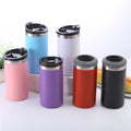Stainless Steel Insulated Thermal Coffee Cup Slim Beer Holder 16oz Sublimation 4 in 1 Can Cooler Tumbler Mug 2 Lid Powder Coated
