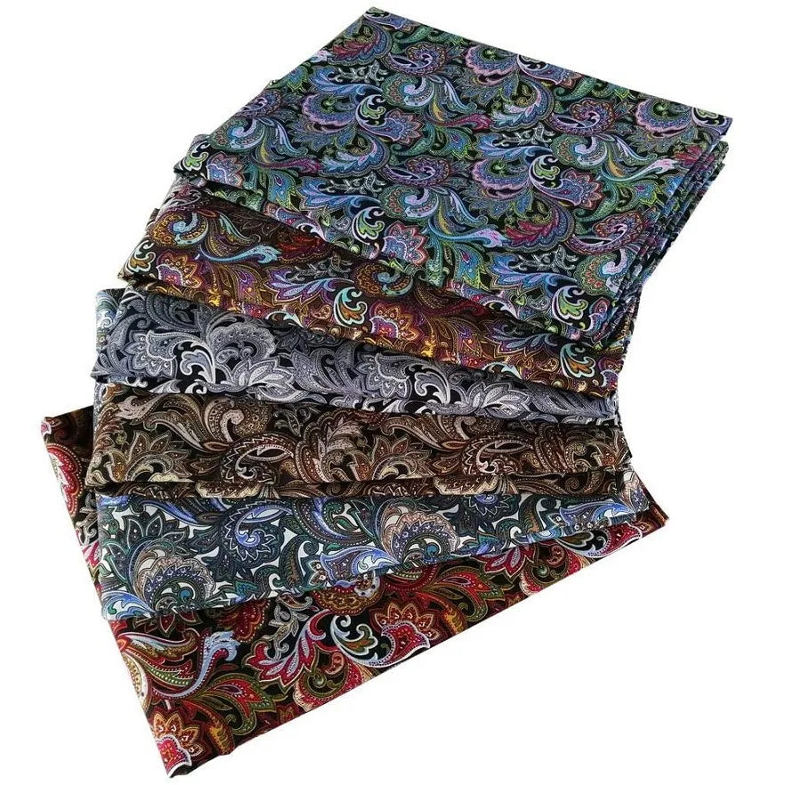 Fanni 6pcs Paisley Patterns Eco-Friendly Vintage Cotton Fabric Quilting Patchwork Fat Quarter Bundles Sewing Accessory DIY