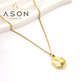 Ason New Fashion Stainless Steel Jewelry Necklace Lumpy Oval Pendant Necklace for Women