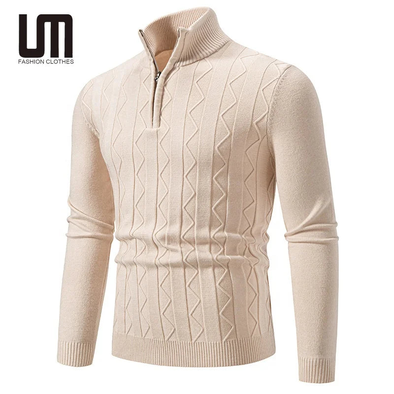 Liu Ming New Arrivals Wholesale Autumn Men Clothes Solid Color Long Sleeve Knitted Warm Pullover Sweaters