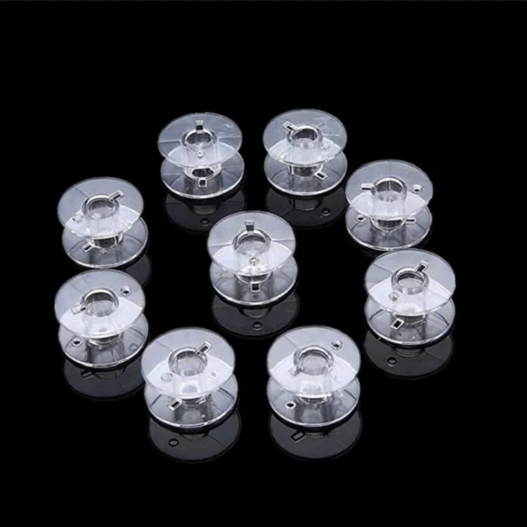 Factory Wholesale Transparent Plastic Bobbin Spool Clear Sewing Machine Bobbin