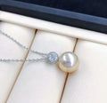 P1428 10-11mm DIY Natural  Freshwater Pearl Charm Pendant Necklace Accessory 925 Sterling Silver Jewelry for Women Without Chain