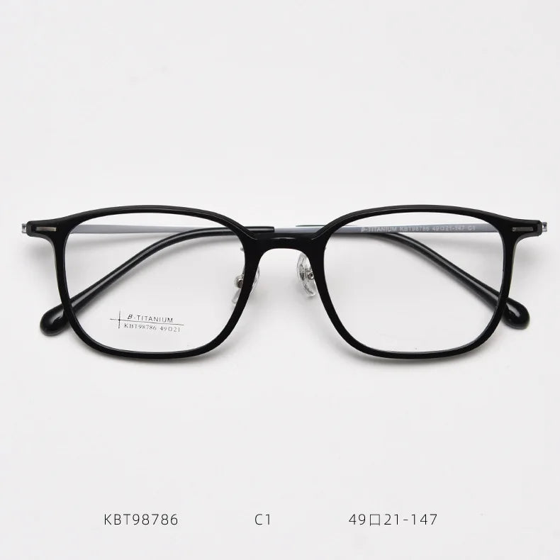 High Quality Ultra Light Square Comfortable Large Eyeglasses Pure Titanium Fashion Optical Prescription Glasses Frame Men