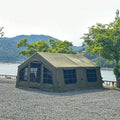 Manufacture 210g Polyester-cotton Waterproof Air Tent Outdoor Glamping Tent 10-12 People Inflatable Winter Camping Tent
