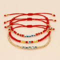 Go2boho Blue Eye Friendship Bracelet Red Crystal Gold Plated Bead Women Jewelry Summer Gift for Friend Her Family Jewellery