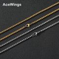 SC016  3mm Stainless Steel Box Chain Hip Hop Chain Necklace