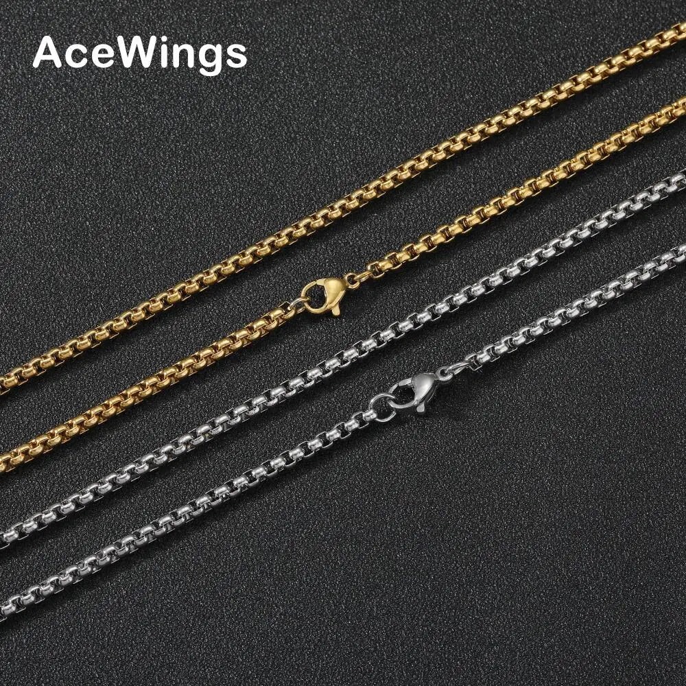 SC016  3mm Stainless Steel Box Chain Hip Hop Chain Necklace