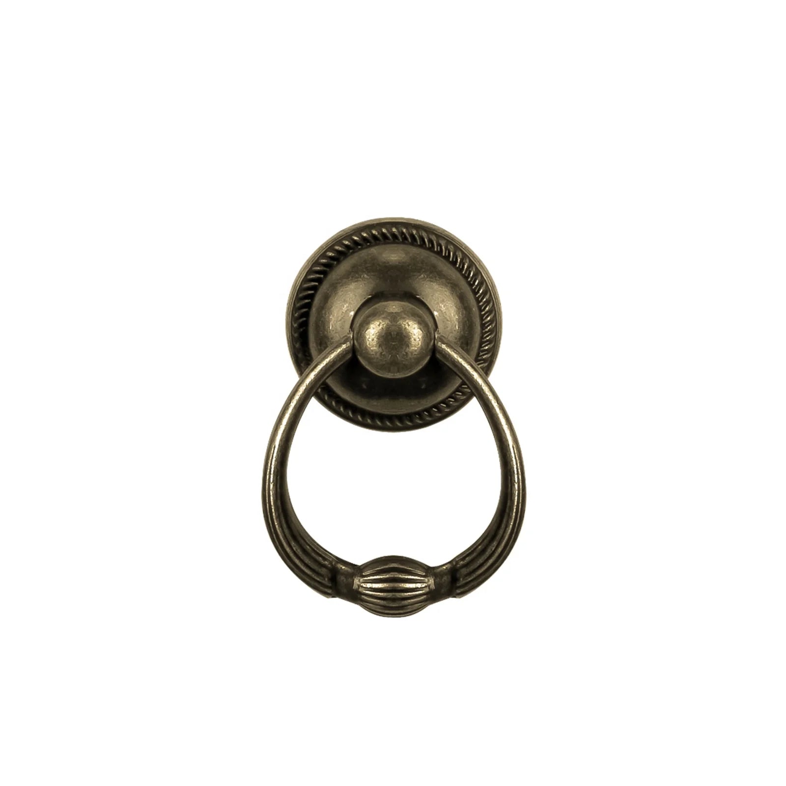 Antique Vintage European Style Bronze Ring Single Hole Pull Cabinet Door Furniture Handle for Kitchen Villa Hanging Ring Drawer