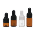 Hot Sale Amber Round Glass Dropper Bottle 1ml 2ml 3ml Cosmetic Sample Essential Oil Container Packaging Custom