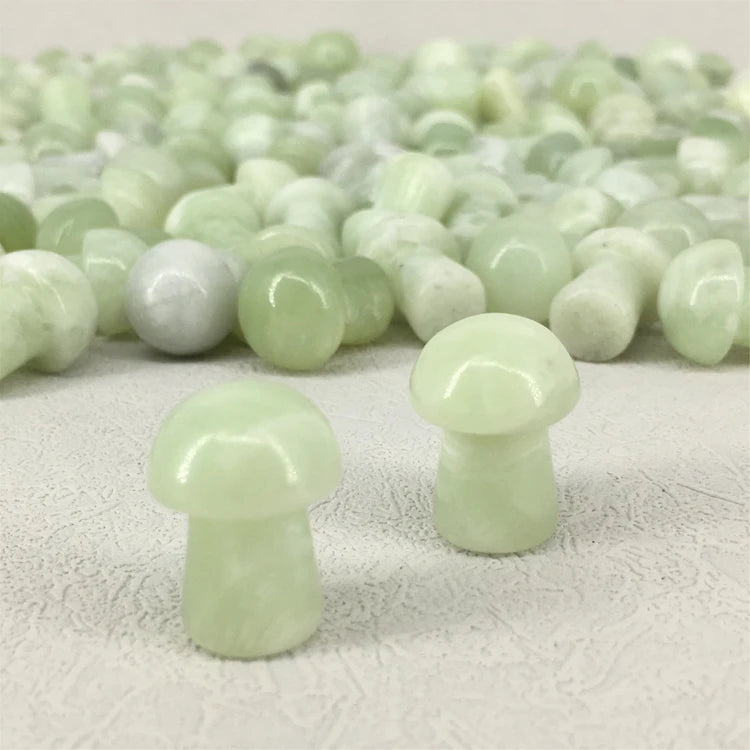 HZ Handmade Crystals Healing Nature Stones Mini Mushroom Small Crystals jade Mushrooms Carve For Gifts