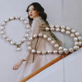 Fashion 7-8mm Natural Baroque Freshwater Pearl Bracelet Necklace Jewelry Set