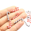23mm Kawaii Figurine Polymer Clay Christmas Cane Candy for Christmas Party EmbellishmentsChristmas Decoration Miniatures