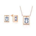 Custom OEM 18K Rose Gold Plated Necklaces Earrings Jewelry Luxury Fine Jewelry Women 925 Sterling Silver Cubic Zirconia Set
