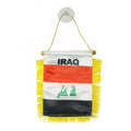 Custom Logo IRAQ Pennant Flag Digital Printed Polyester and Plastic for Car Rearview Mirror and Home Decoration