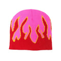 Popular Hip Hop Winter Flower Fire Pattern Flame Jacquard Acrylic Wool Cotton Beanie Hat Cap Knit