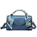 Luxury Women's Purses and Handbags Shoulder Crossbody Serpentine Leather Bag Ladies Hand Bags with Scarf