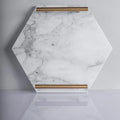 New Design Modern Marble Stone Serving Tray Porcelain Hexagon Trays Set Marble Make up Tray