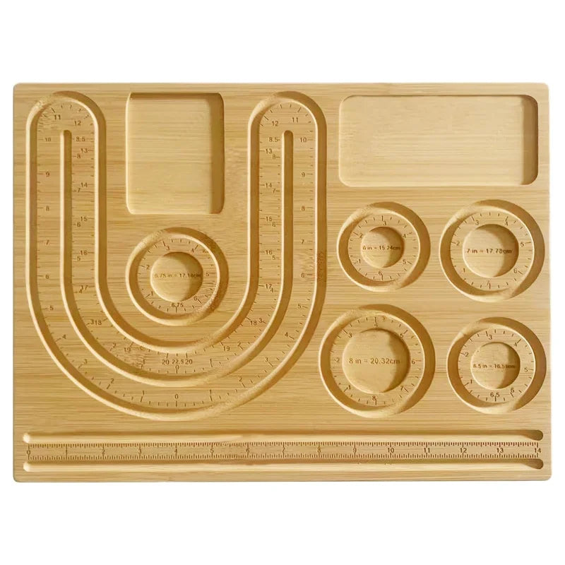 Bamboo Jewelry Bead Board Wooden Necklace Trays With Scale Design Jewelry Organizer Mat for DIY Bracelet Necklace Making Tool