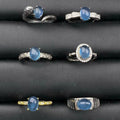 Wholesale Price Fashion Jewelry Natural  Aquamarine Gemstone Handmade 925 Sterling Silver Snake Band Rings for Women