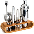 10-Piece Premium Eco-Friendly 700ml Copper Painted Stainless Steel Cocktail Shaker Set Bartender Kit Stylish Bamboo Stand
