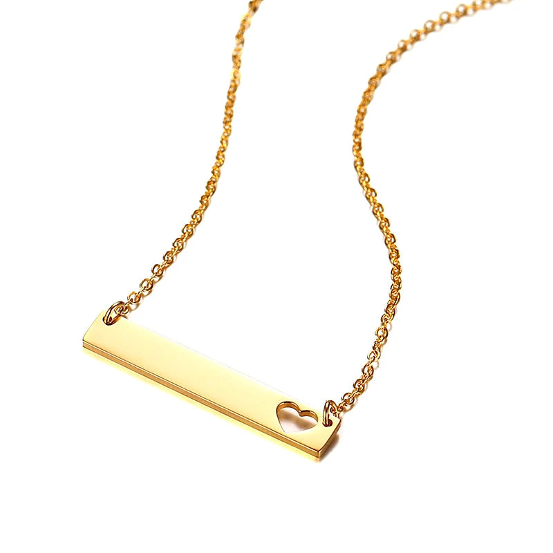 Couple Memorial Gift Non Tarnish Stainless Steel Necklace Gold Silver Rose Gold Hollow Heart Necklace Gifts for Women