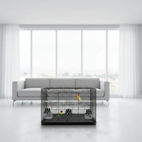 Geshifeng Low Price Iron Wire Material Big Size Collapsible Lovebird Breeding Cast Iron Jaula Para Pajaros Bird Cages Nets