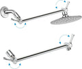 11'' Adjustable Rain Shower Head Universal Holder Shower Extension Arm Shower Head Extension Adjustable Height Angle Chroming