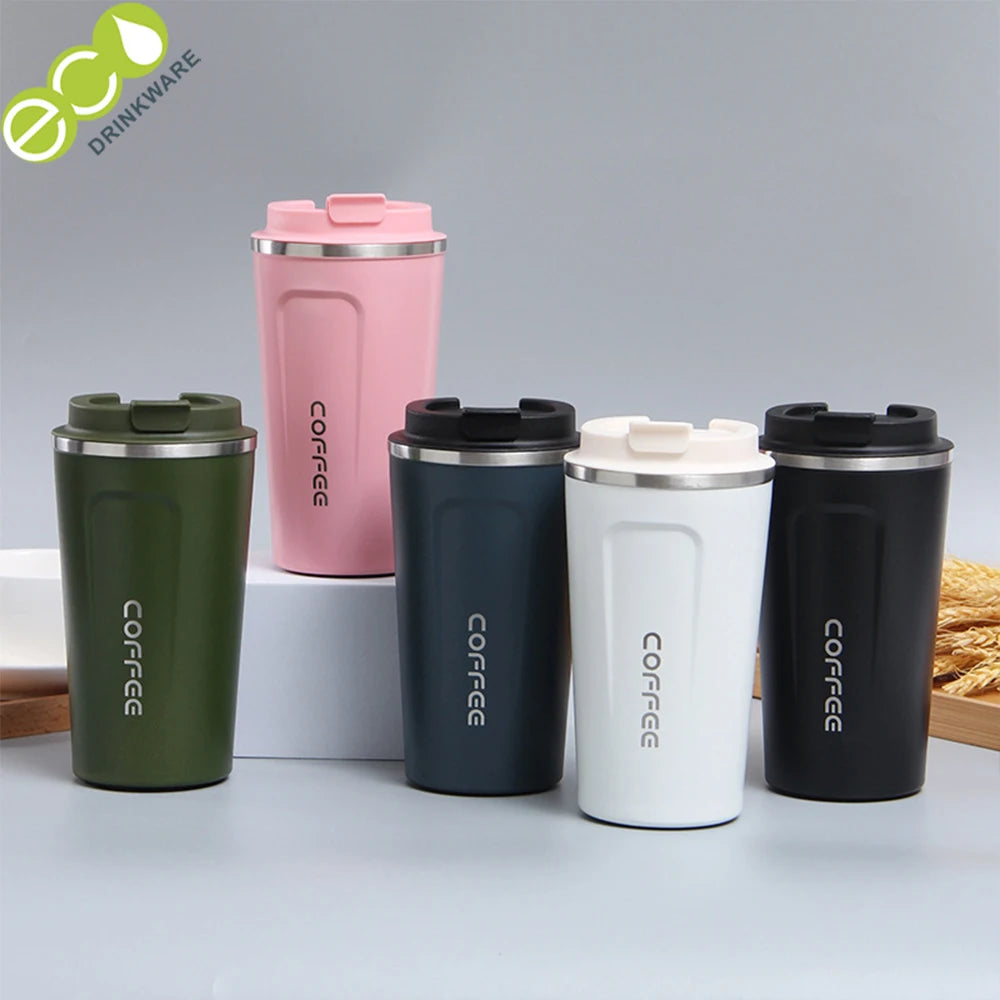 380ml/510ml Travel Coffee Mug With Lid Car Stainless Steel Water Bottle Travel Insulated Bottle Vacuum Thermos Coffee Mug