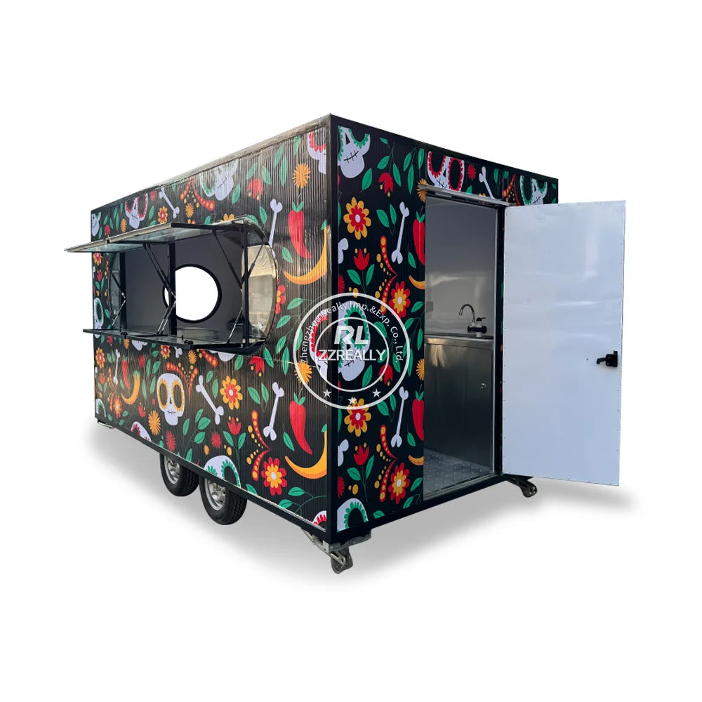 2025 New Customizable Outdoor Food Trailer Mobile Street Food Truck BBQ Burger Ice Cream Truck