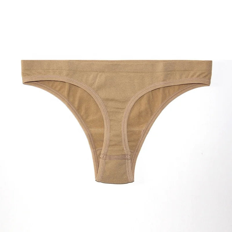 Women's Nude Dance Underwear Nylon Spandex Seamless Thongs for Training