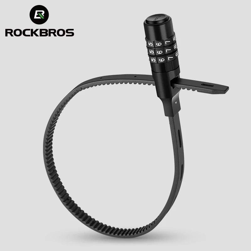 ROCKBROS Bicycle Code Lock Password Smart Safety Anti Theft Belt Cable E-bike Locks Share Bike Lock