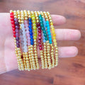 18k Gold Plated 925 Sterling Silver Beads Gemstone Citrine Natural Birthstone Rose Quartz October Birthday Jewelry Bracelet