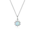 SC Trend Temperament 925 Sterling Silver Necklace Fine Women Jewelry Fashion Opal Sun Pendant Necklace for Women