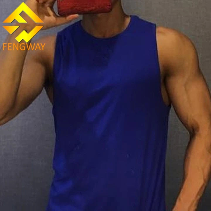 Custom Summer Sleeveless Muscle Shirt 100% Polyester Quick-drying Singlet Men's Fitness Tank Tops Vest
