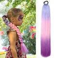 Wholesale Synthetic Glitter Tinsel Braiding Hair Ponytails Elastic Band Braided Kids Synthetic Hair Ponytail Extension