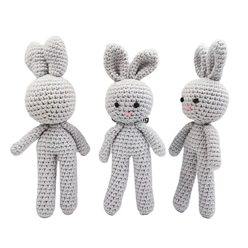 Mini Full-Color Bunny Crochet Doll Toy Amigurumi Style Made of Plush with PP Cotton Filling