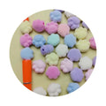 100pcs Cartoon Flocking Cat Paw Spacer Beads Vertical Hole Acrylic Beads for Jewelry Making Bracelet Diy Beaded Pen Part