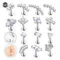 Gaby 16G ASTM F136 Titanium Piercing Lip Ring Internal Thread Moon Labret Ring Cartilage Earrings Body Jewelry Piercing Jewelry